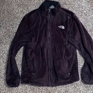 Black North Face fuzzy jacket